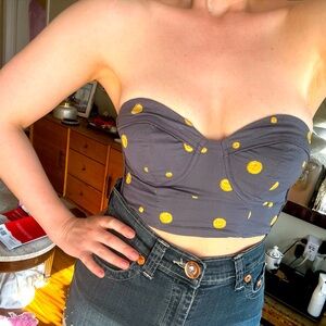 Bustier crop top corset *vintage* Anthropologie sweetheart neckline